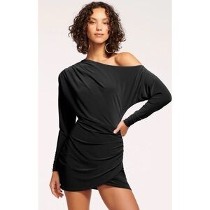 Ramy Brook Off-Shoulder Black Mini Dress